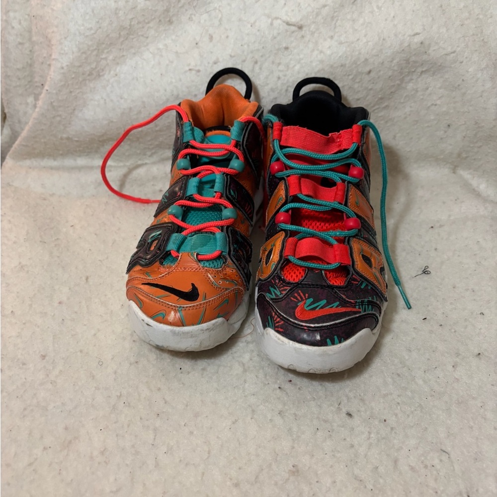 Nike Kids Orange and Black Multicolor Lace-Up Sneakers: LeBron 11